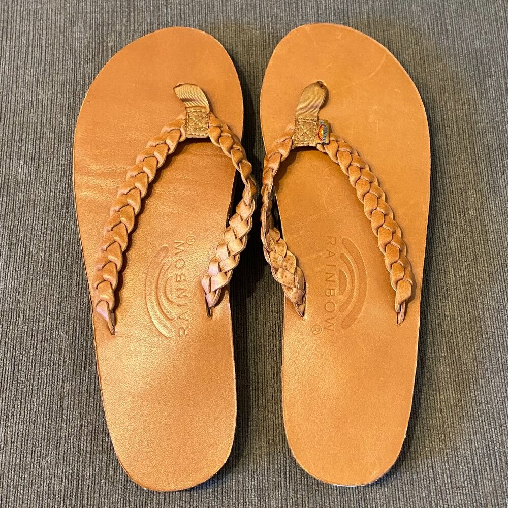 Rainbow Double Braided Strap Sandals Medium